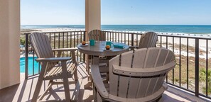 Outdoor dining - "BEACHFRONT" 4th Floor Condo ~ Phoenix East ~ Balcony ~ ORANGE BEACH OCEANFRONT (Orange Beach)