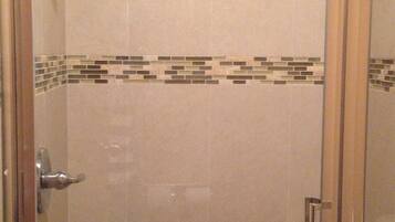 Standard Room, 1 Queen Bed, Refrigerator & Microwave | Bathroom shower