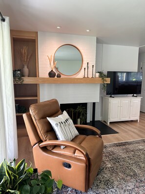 TV, fireplace, DVD player