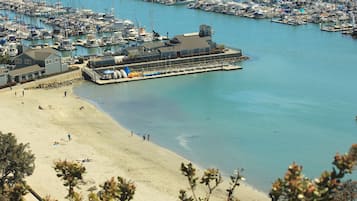 Beach nearby, sun loungers