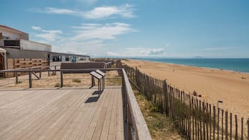 Una spiaggia nelle vicinanze, pallavolo, surf