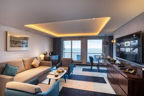 Suite, 1 King Bed (Duplex) | Living area | 49-inch flat-screen TV with satellite channels, TV - Queen Elizabeth 2 Hotel by Accor (Dubai)