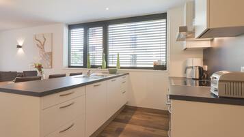 Fridge, oven, stovetop, dishwasher