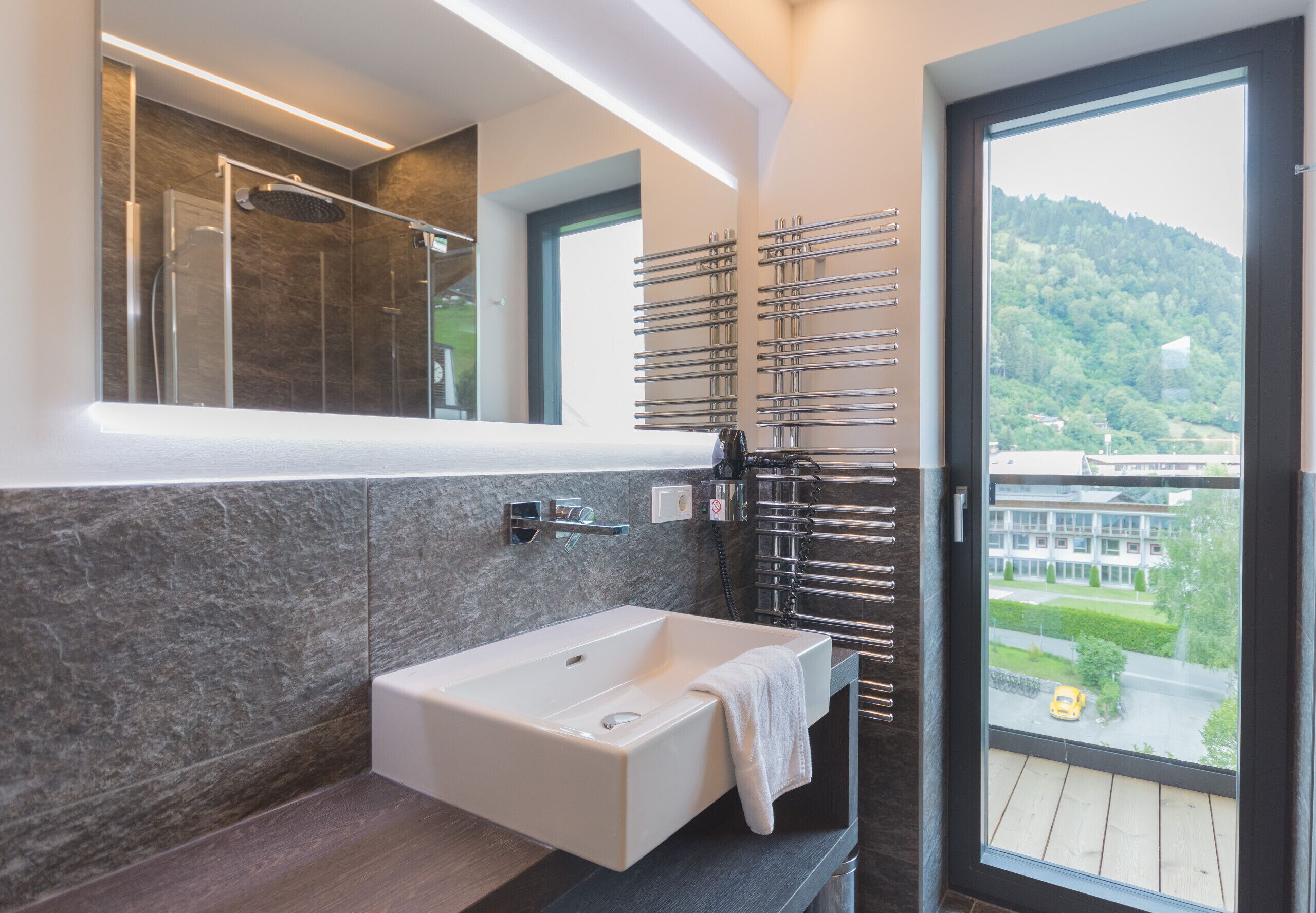 Shower, hair dryer