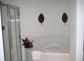Combinazione doccia/vasca, vasca idromassaggio, asciugamani