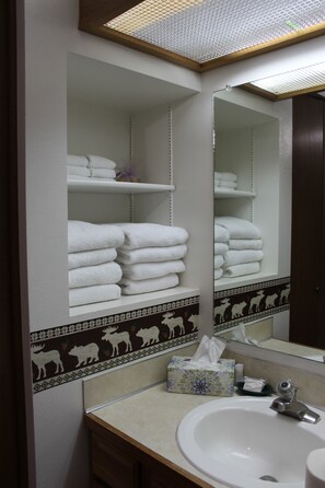 Towels, soap, toilet paper