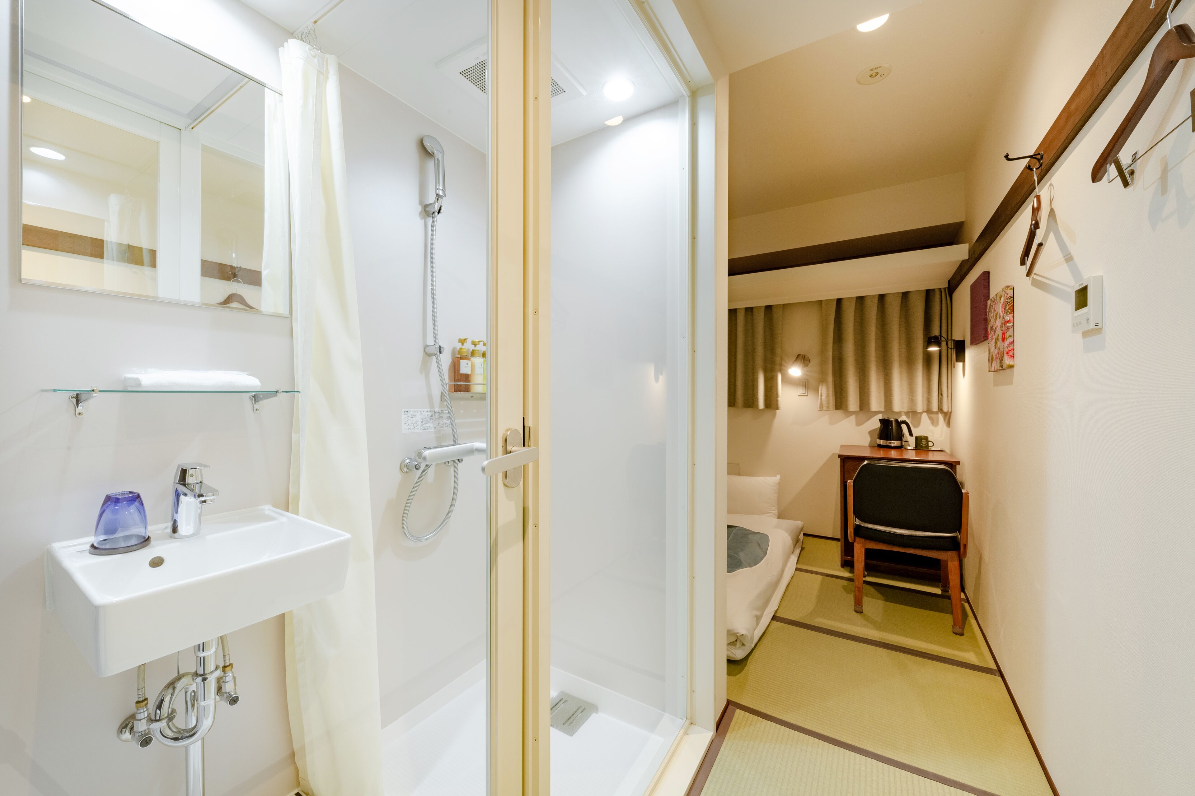 japanese style single room a, non smoking | bathroom | shower, free toiletries, hair dryer, slippers