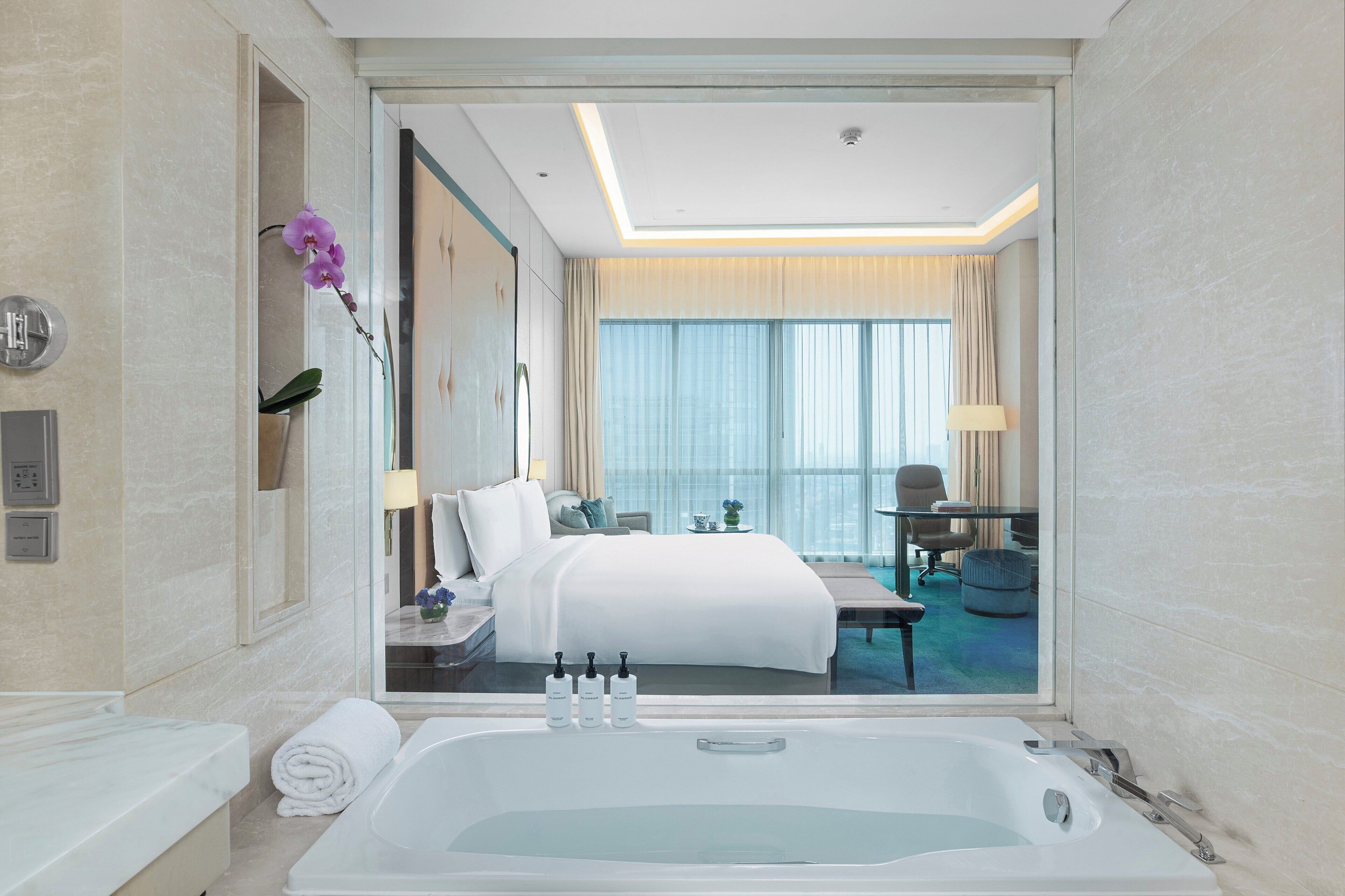 Egyptian cotton sheets, premium bedding, down duvets, pillow-top beds