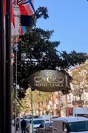 A sign for HOTEL CENKA with a crown emblem, indicating a possible royal or prestigious status. - Hotel Cenka Ephesus (Selçuk)