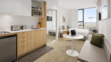 Studio | 1 phòng ngủ, minibar, két bảo mật tại phòng, bàn
