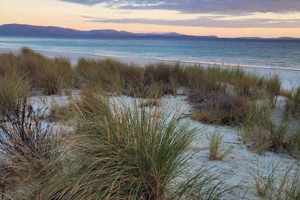 Am Strand, Liegestühle, Strandtücher