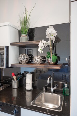 Fridge, microwave, stovetop, dishwasher