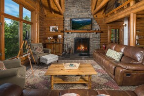 TV, fireplace, DVD player, ping pong - Private Mountaintop Retreat | Hot Tub, Sauna, Game Room & Views (Sugar Grove)