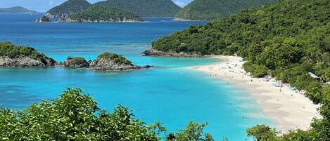 Sun-loungers, beach towels