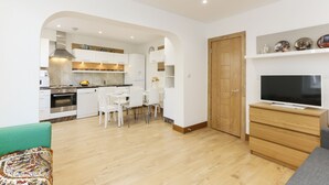 Superior Apartment, 2 Bedrooms | Private kitchen | Coffee/tea maker, fridge, microwave, oven