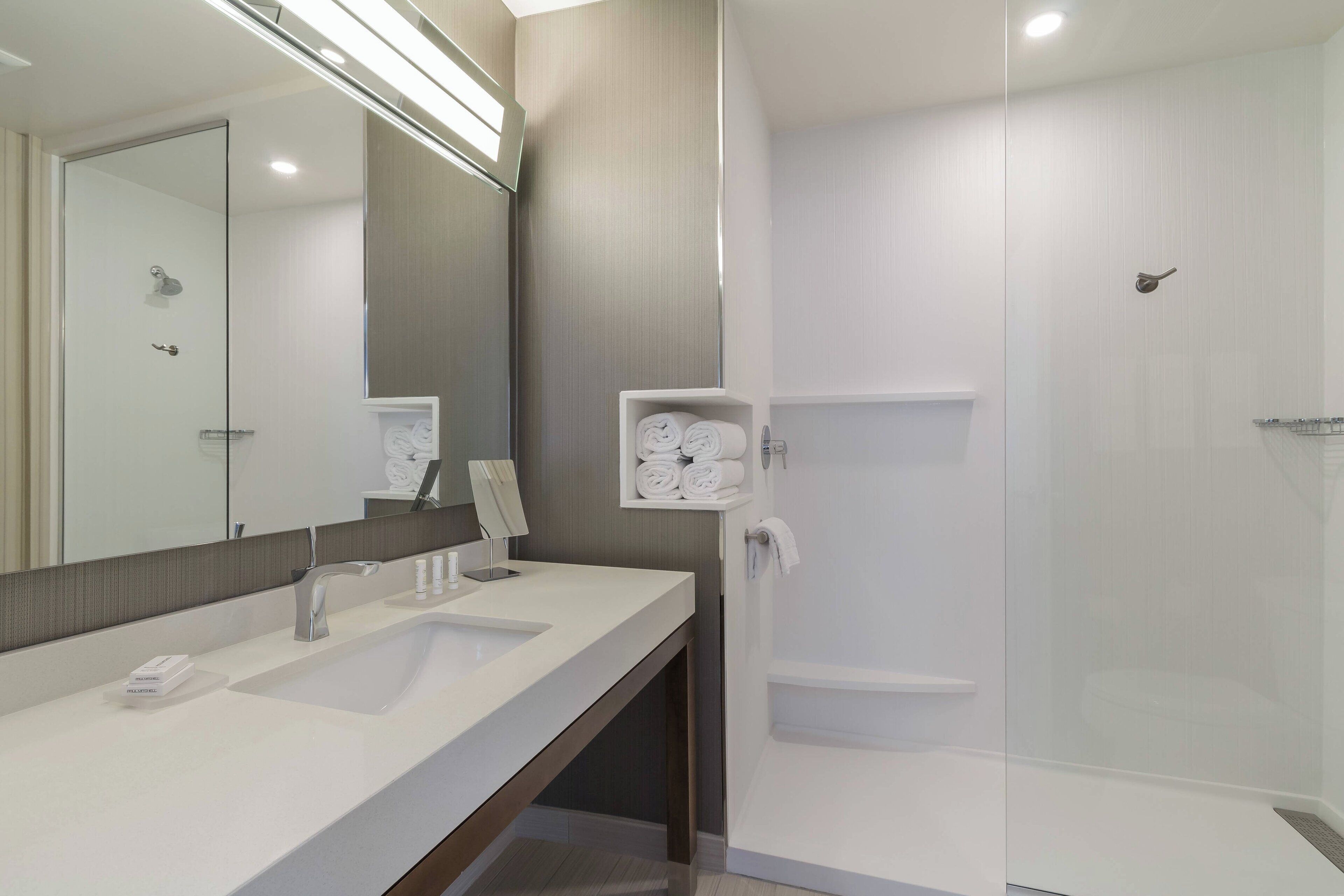 free toiletries, hair dryer, towels