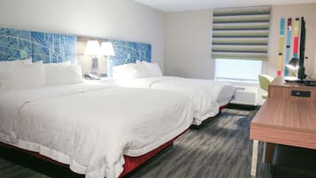 Room, 2 Queen Beds, Refrigerator & Microwave | Free cribs/infant beds, free WiFi, bed sheets