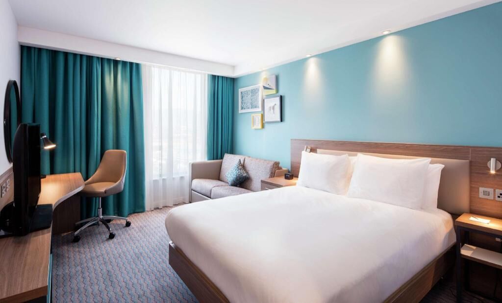 In-room safe, desk, laptop workspace, blackout curtains