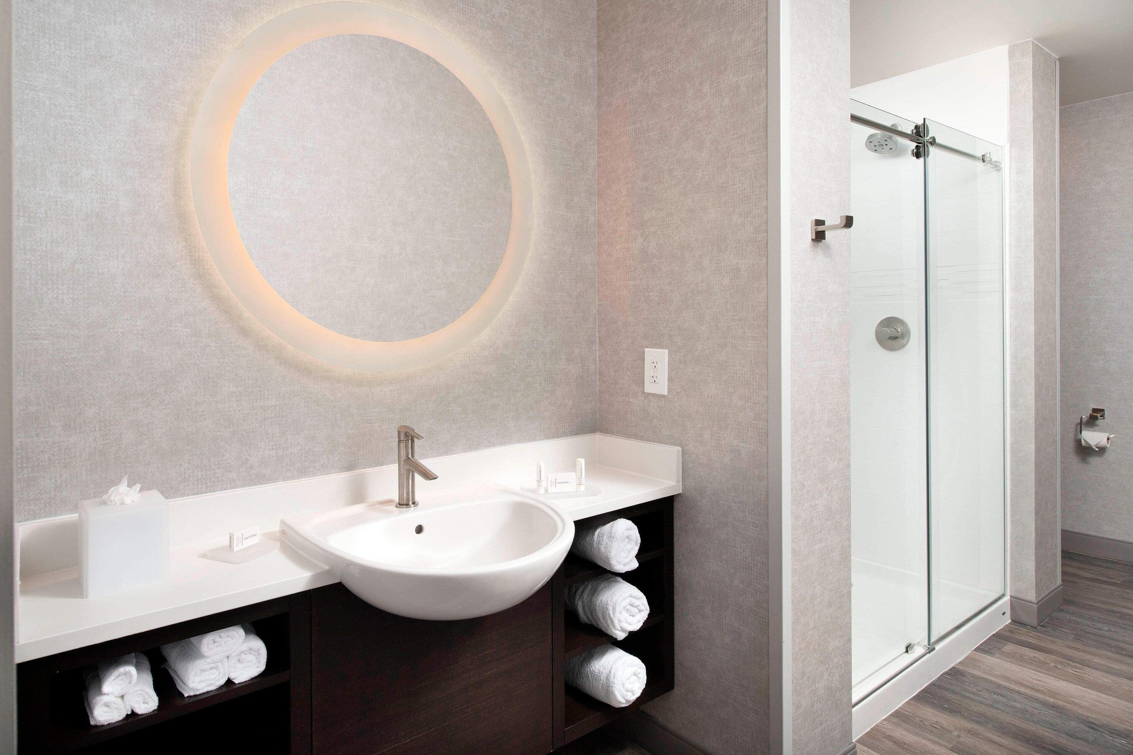 free toiletries, hair dryer, towels