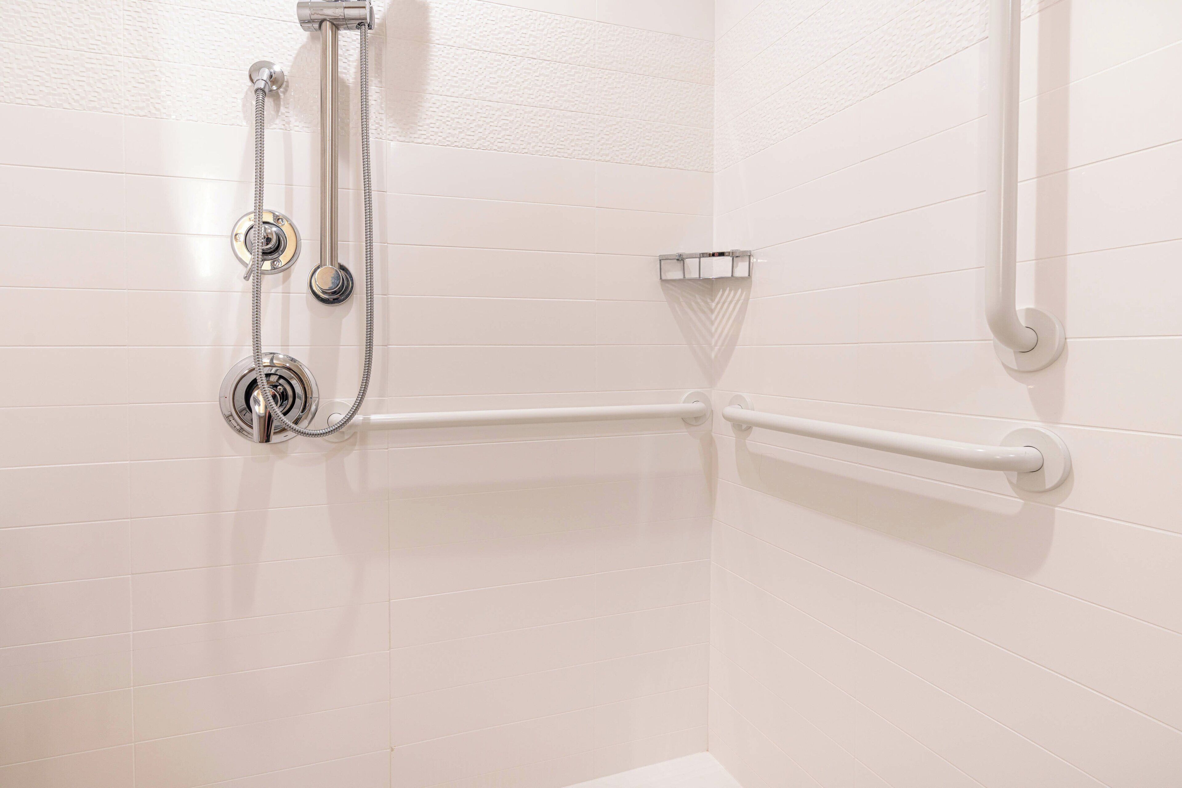 separate bathtub and shower, free toiletries, hair dryer, towels