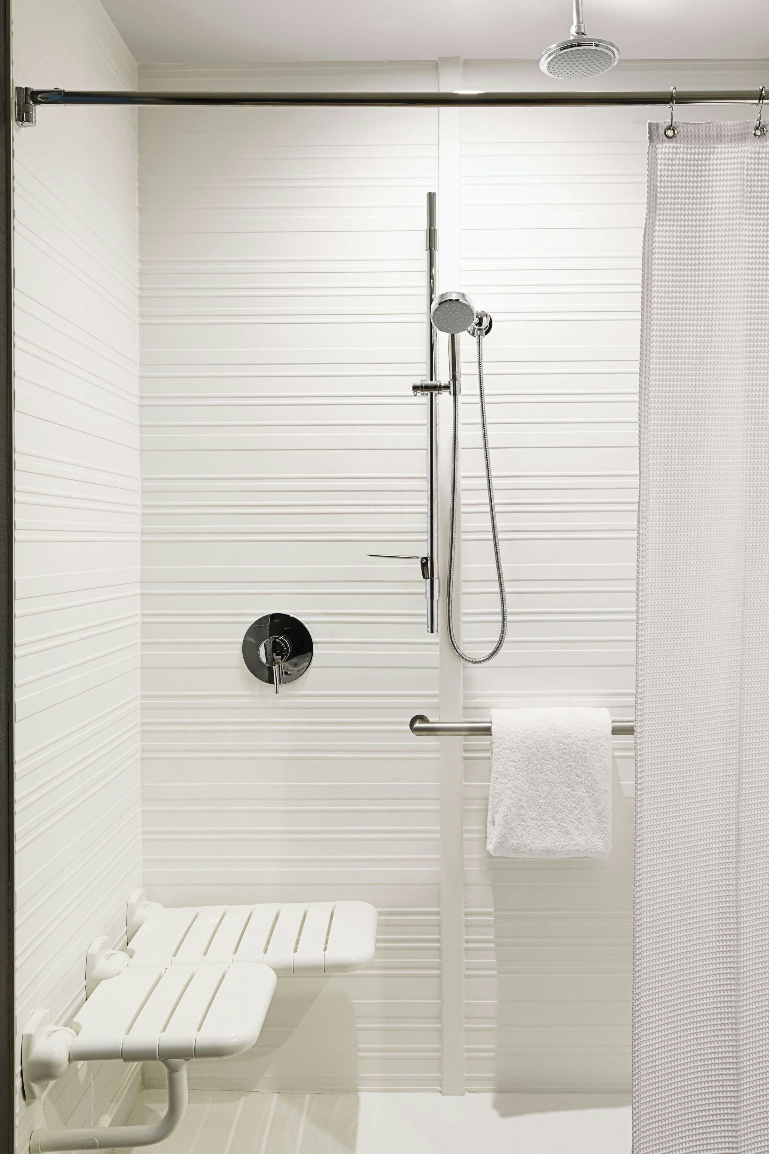 shower, rainfall showerhead, free toiletries, hair dryer