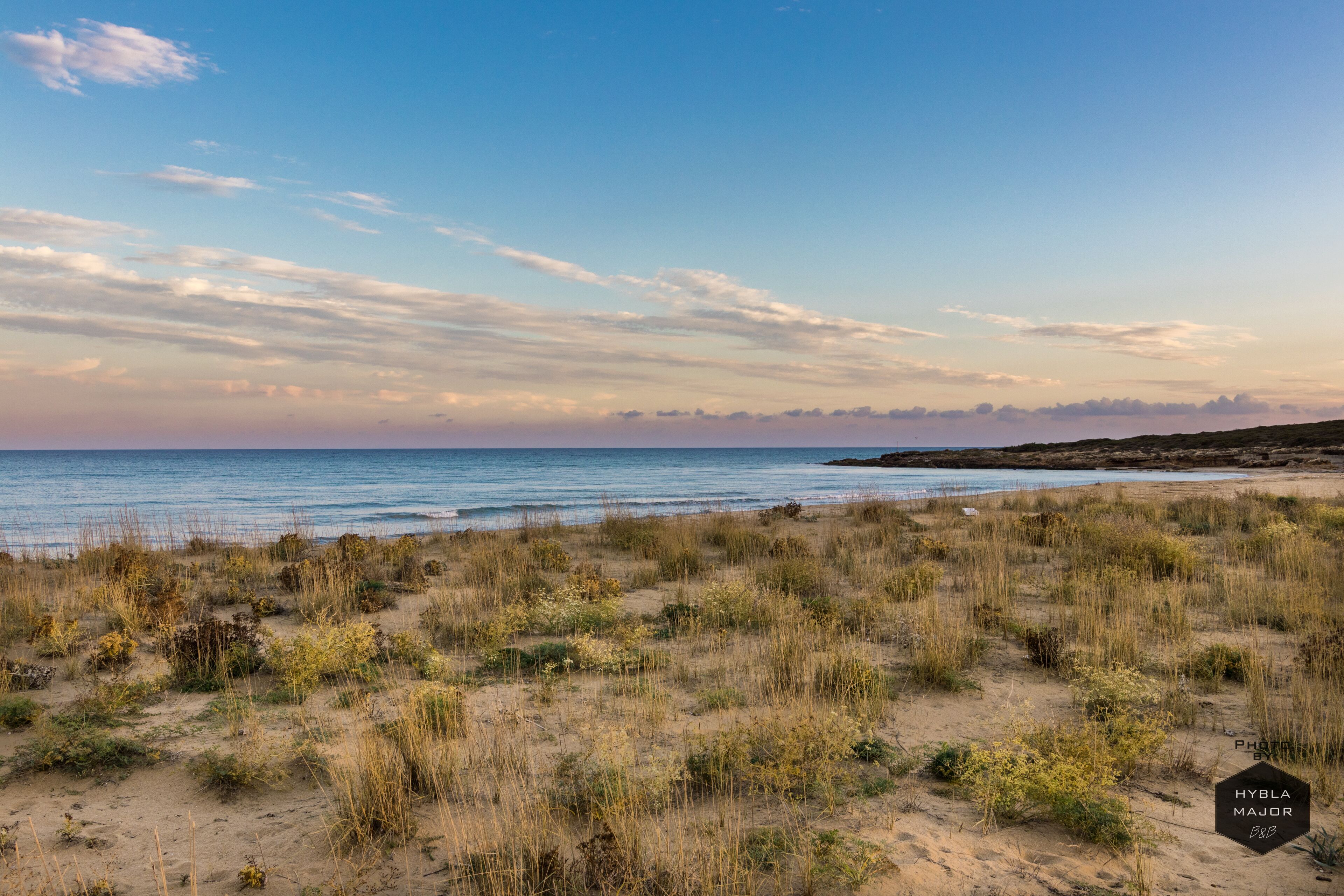Un paysage côtier caractérisé par des dunes de sable et une végétation clairsemée.