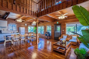 Deluxe Villa | Private kitchen | Full-size fridge, microwave, stovetop, electric kettle