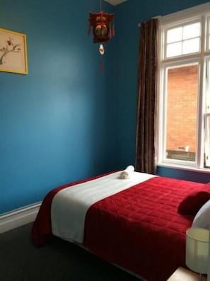 Desk, free WiFi, bed sheets