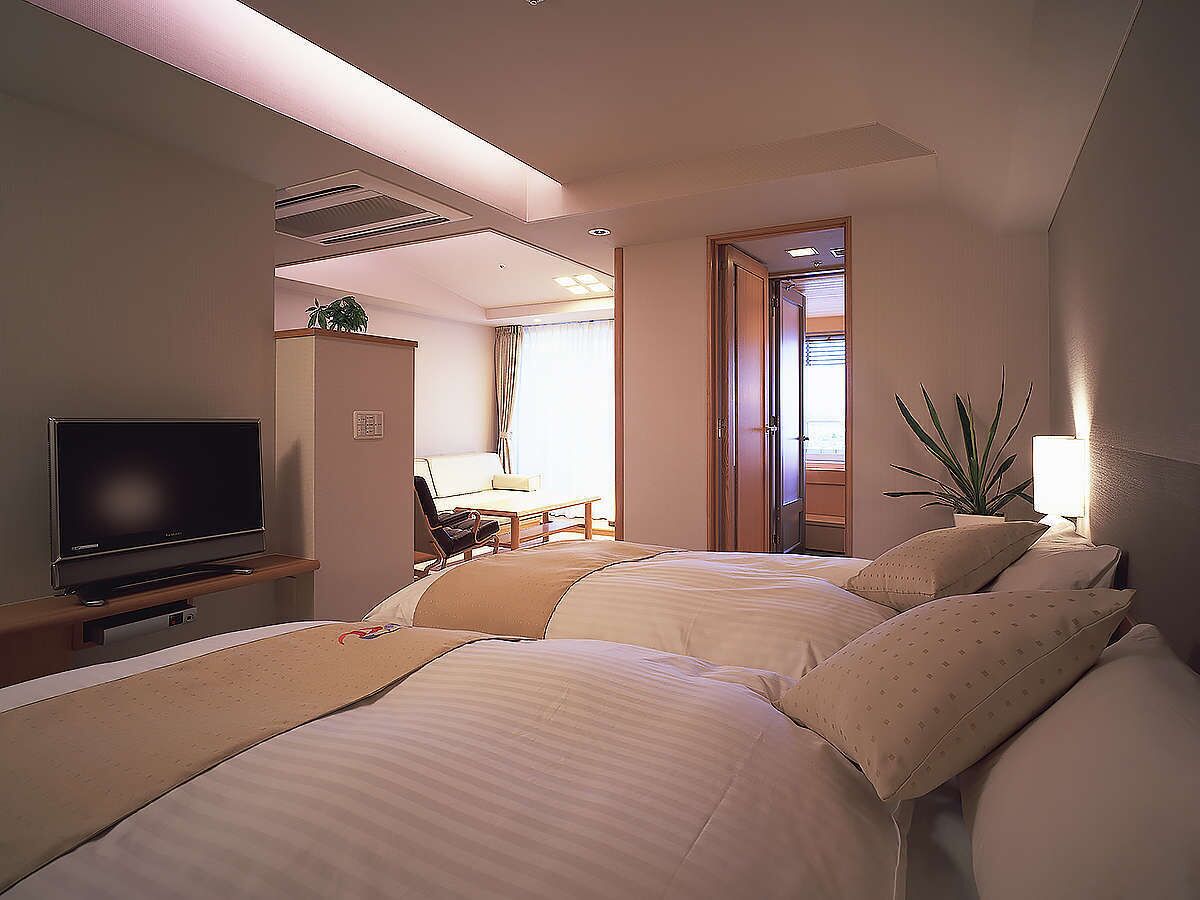 room with private open-air bath, non smoking | premium bedding, desk, iron/ironing board, free wifi