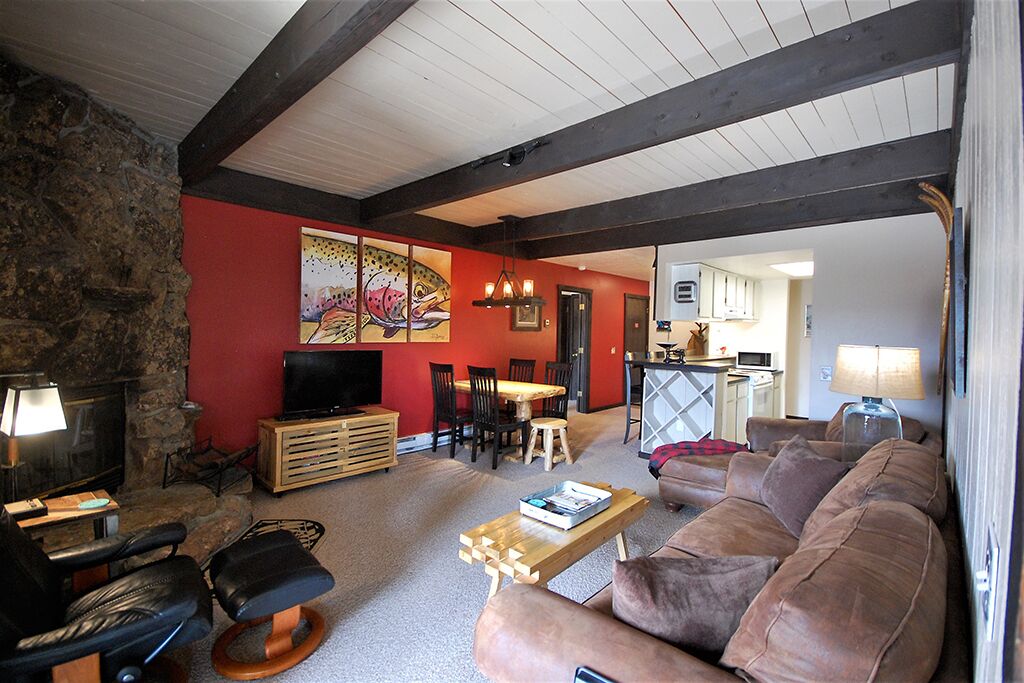 Televisión y chimenea 