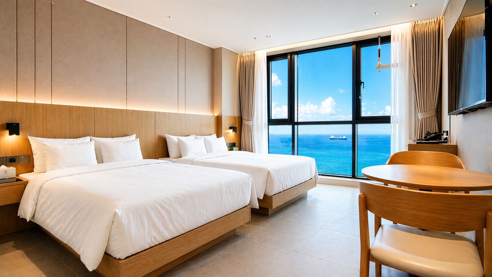 Grand Twin Room, Multiple Beds, Ocean View | Premium bedding, down comforters, in-room safe, individually decorated