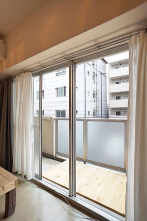 Room, 2 Bedrooms (4 Double Beds and 1 Extra Bed, B2) | View from room - Million Apartment (Osaka)
