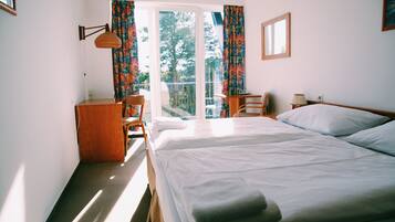 Double or Twin Room, Balcony, Park View | Individually decorated, blackout drapes, cribs/infant beds, bed sheets