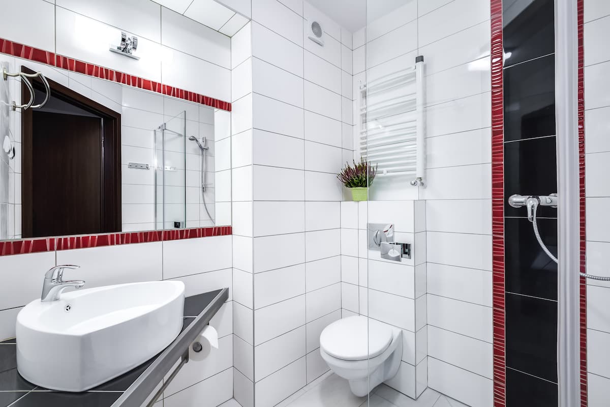 free toiletries, hair dryer, towels