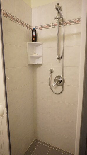 Apartemen Comfort, 2 kamar tidur, pemandangan kota | Shower kamar mandi