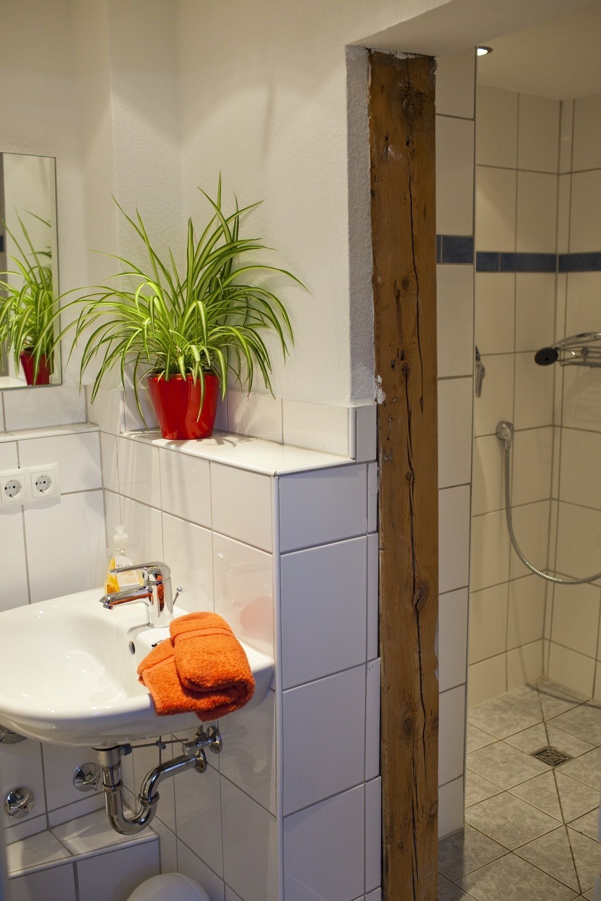 Dusche, Haartrockner, Handtücher