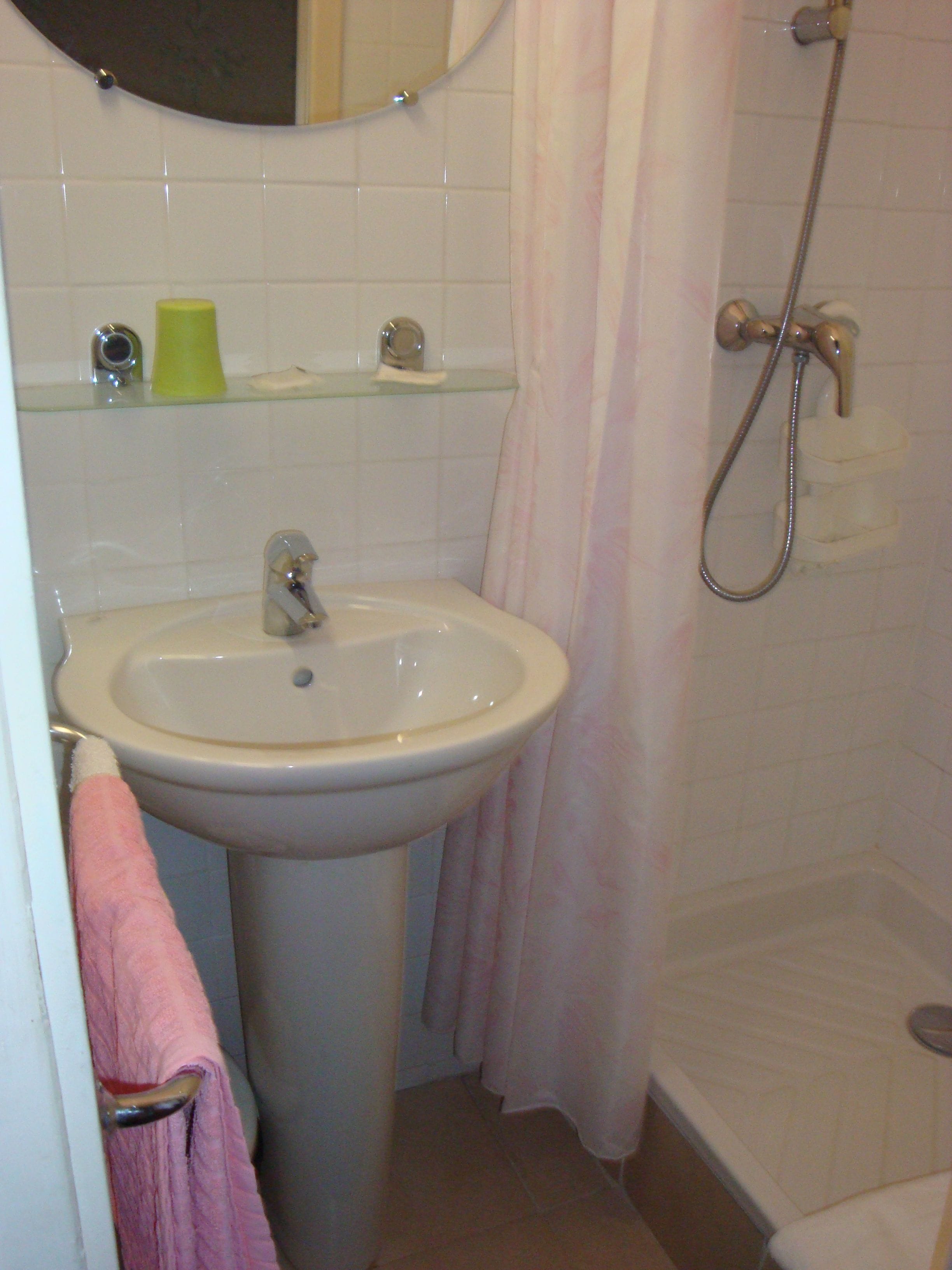 single room with private shower, shared toilet | bathroom sink