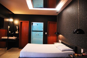 Minibar, desk, blackout drapes, iron/ironing board