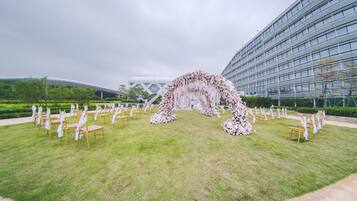 Outdoor wedding area
