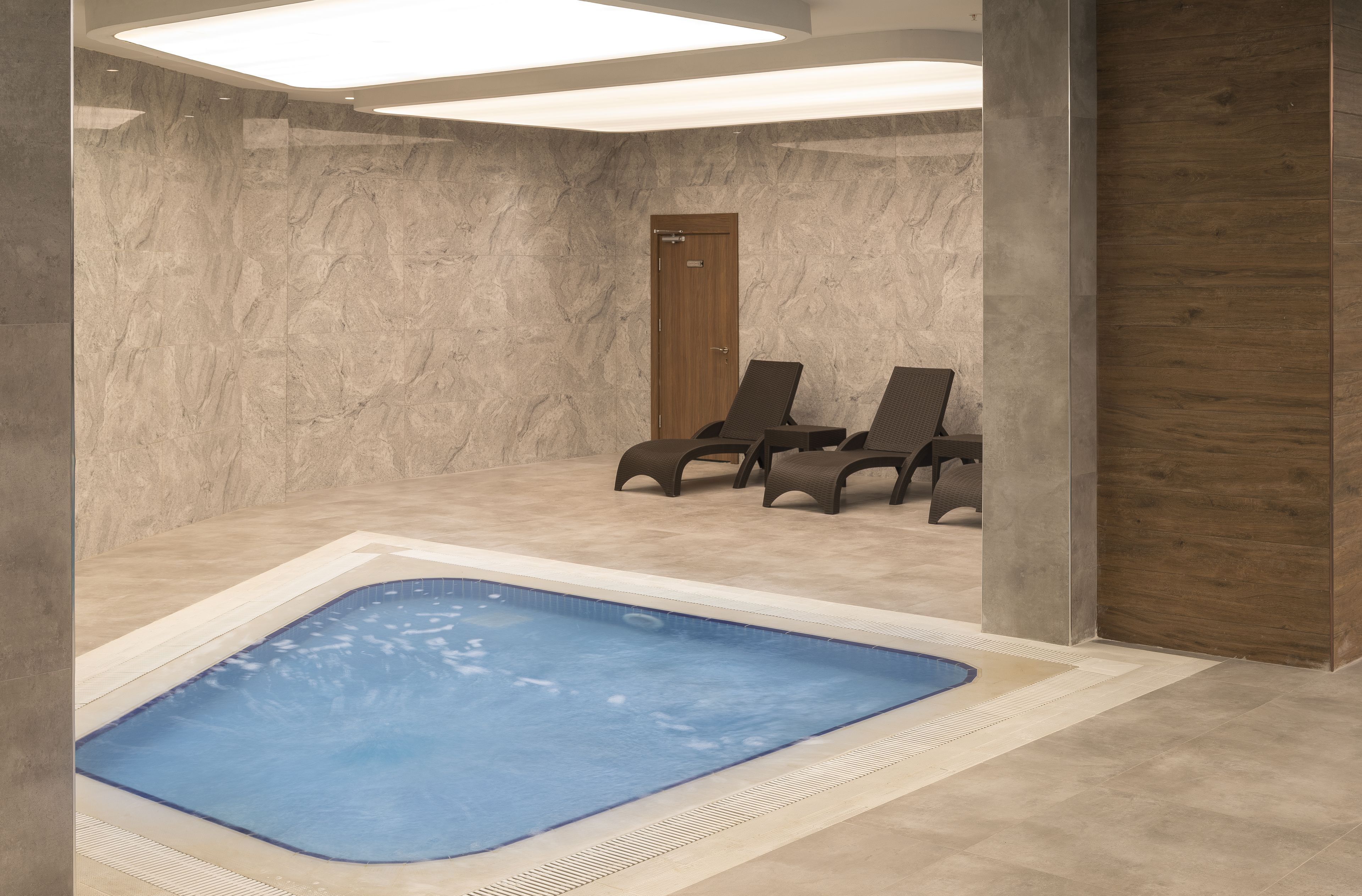 indoor pool, open 8:30 am to 10:30 pm, pool loungers