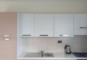 Appartamento, 1 camera da letto (Apt 1B) | Cucina privata | Frigorifero, microonde, forno, piano cottura