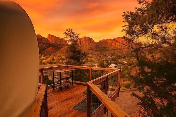 Grand-Ferienhütte, Balkon, Bergblick | Terrasse/Patio