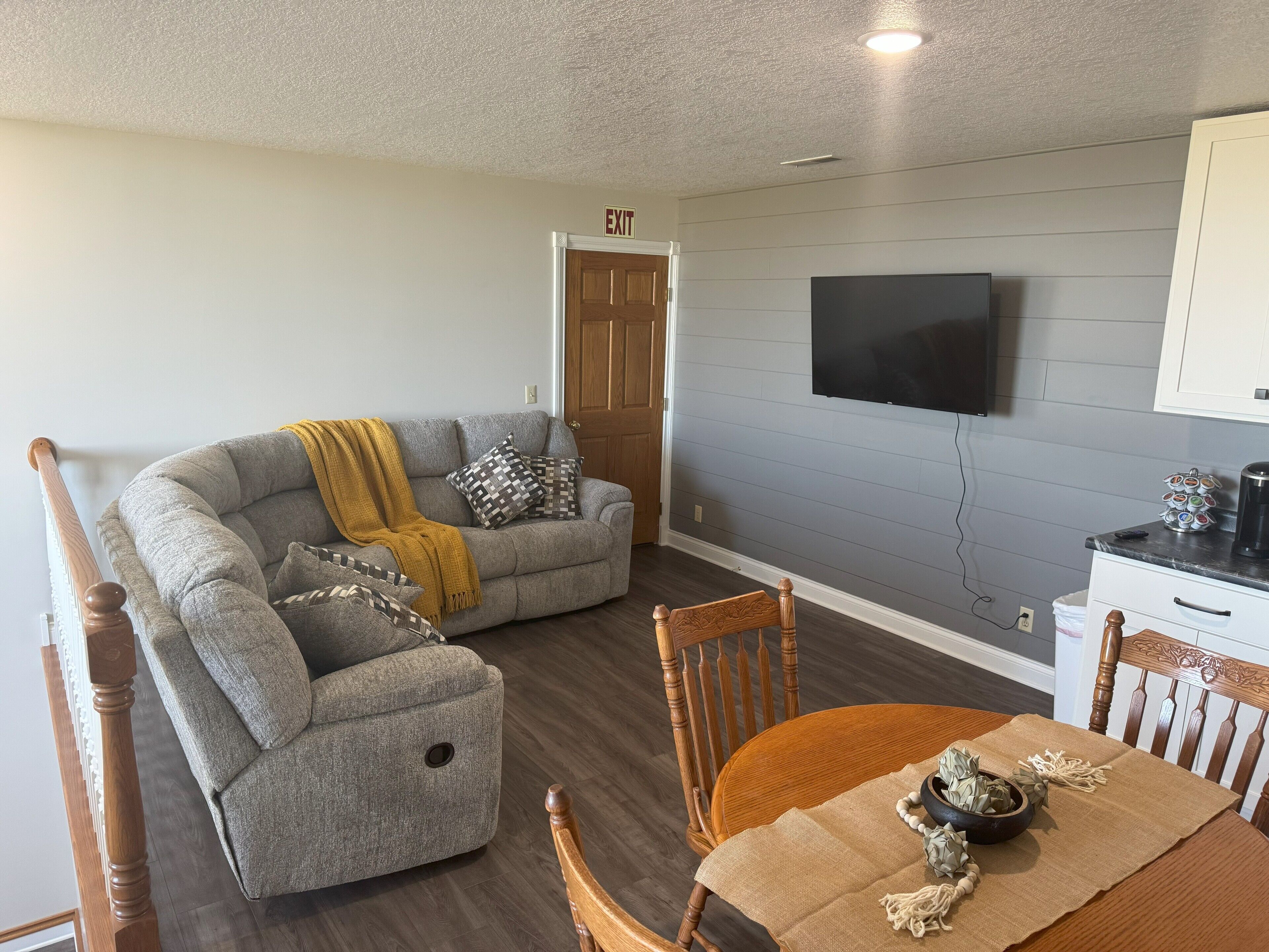 40-inch flat-screen TV with digital channels, table football, ping pong