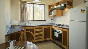 Fridge, microwave, oven, electric kettle