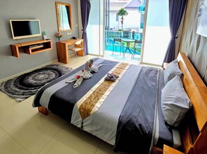 Classic Room, 1 King Bed, Pool View | Down duvets, memory-foam beds, in-room safe, desk - Cozy Resort, A Boutique Hotel (Pattaya)