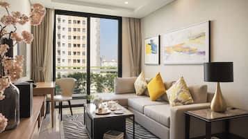 Deluxe-rum - 2 sovrum | Vardagsrum | 43-tums LCD-tv med kabelkanaler och tv