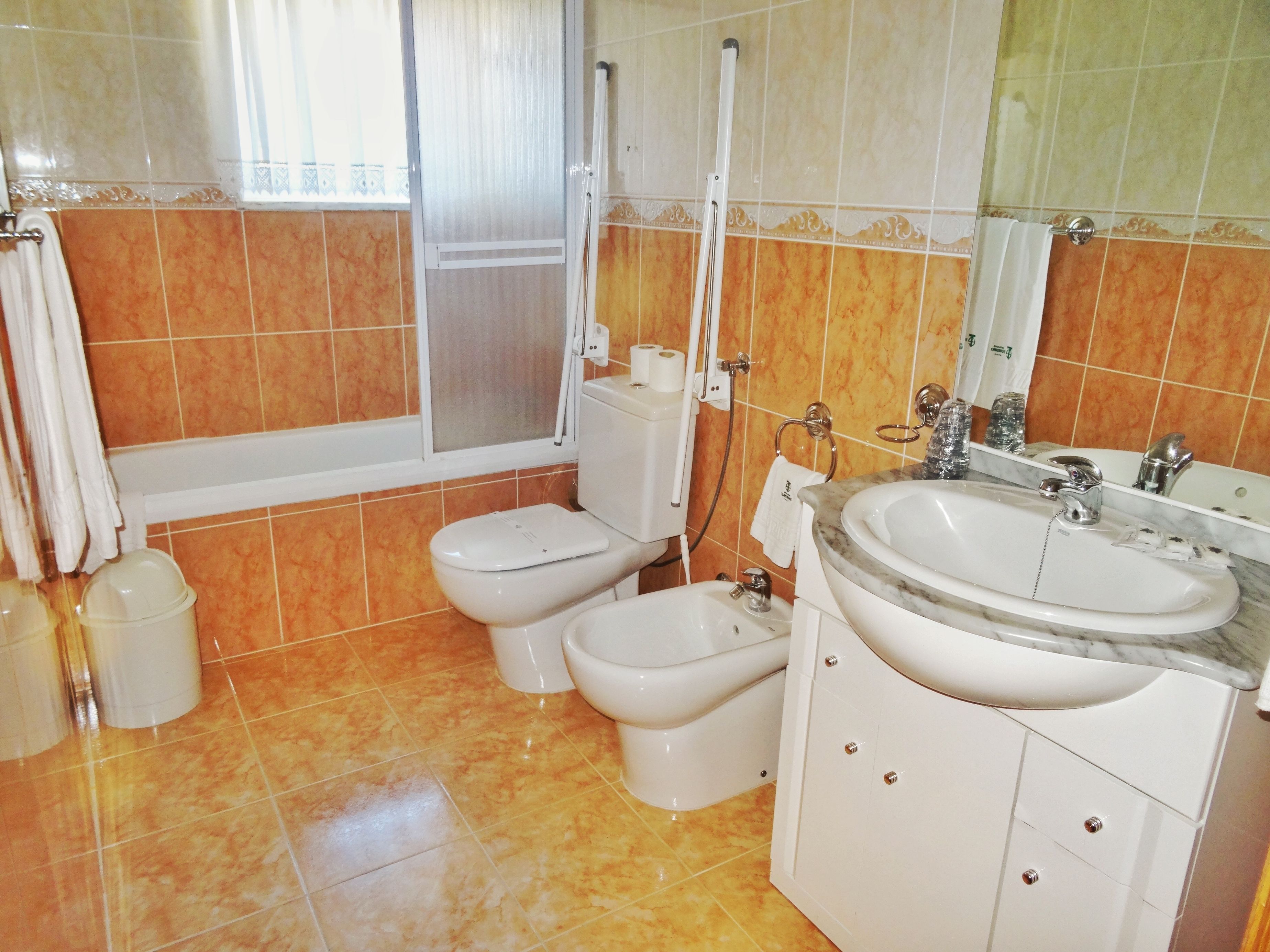 free toiletries, hair dryer, towels