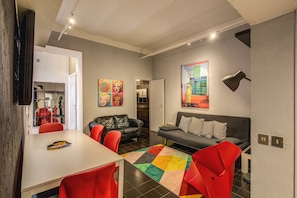 Apartment, 2 Bedrooms (Via Manara 15) | Living area | LCD TV