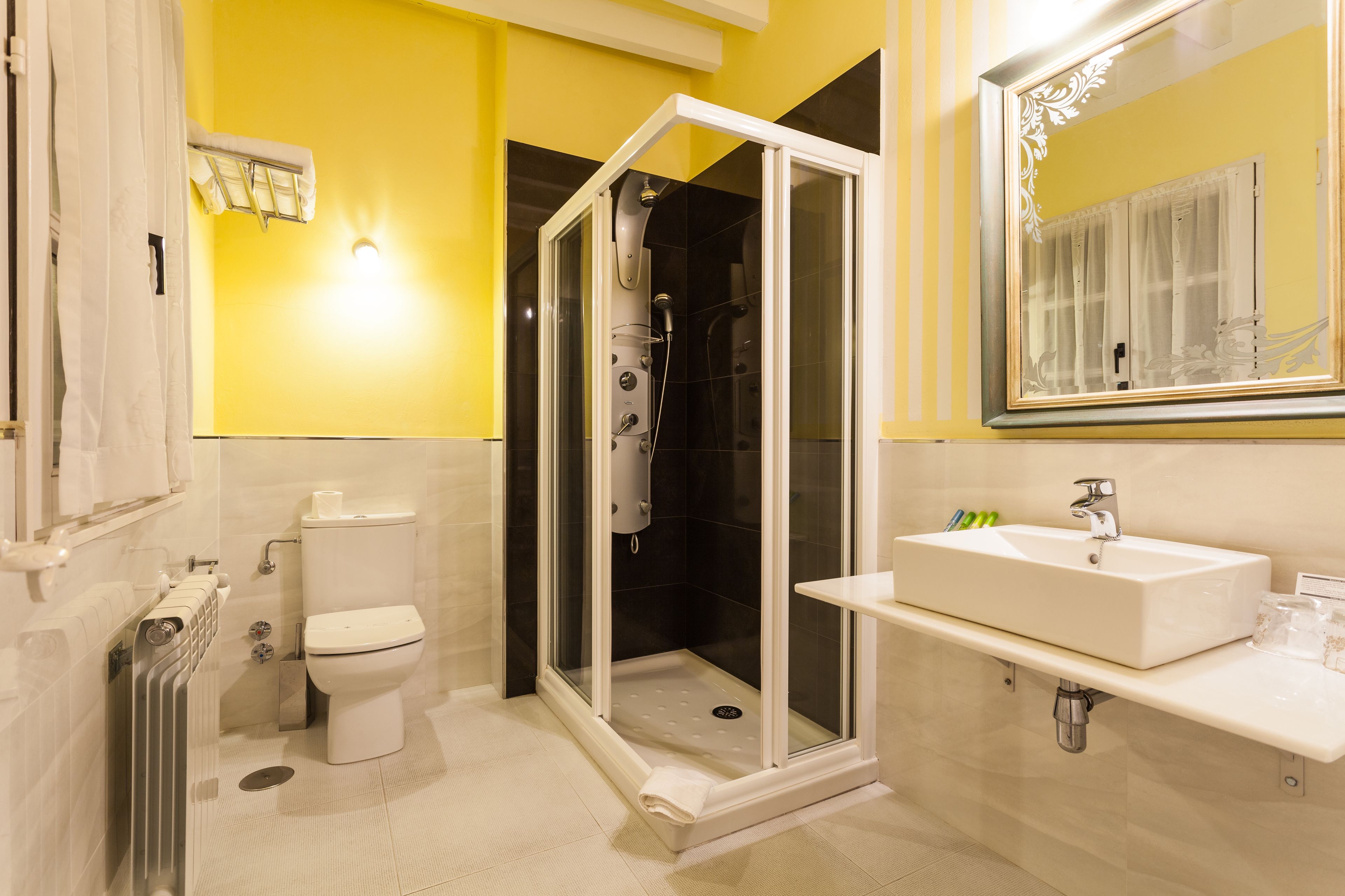 double room | bathroom | shower, hydromassage showerhead, free toiletries, hair dryer