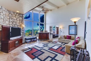 Smart TV, DVD player, foosball, books